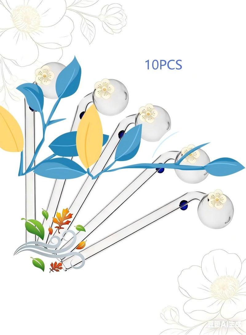 10 قطع من ملحقات مصباح الزيت الزجاجي المقاوم للحرارة عالي الجودة، مصنوع من مادة البوروسيليكات الطبية لاستخدام طويل الأمد، شفاف.